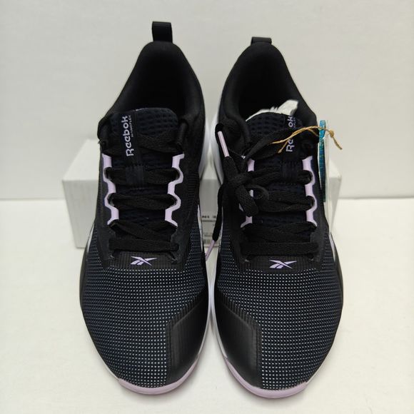 Reebok Women's Nanoflex TR 2.0 Cross Trainer, Black/White/Purple Oasis Size 9 - Picture 3 of 5